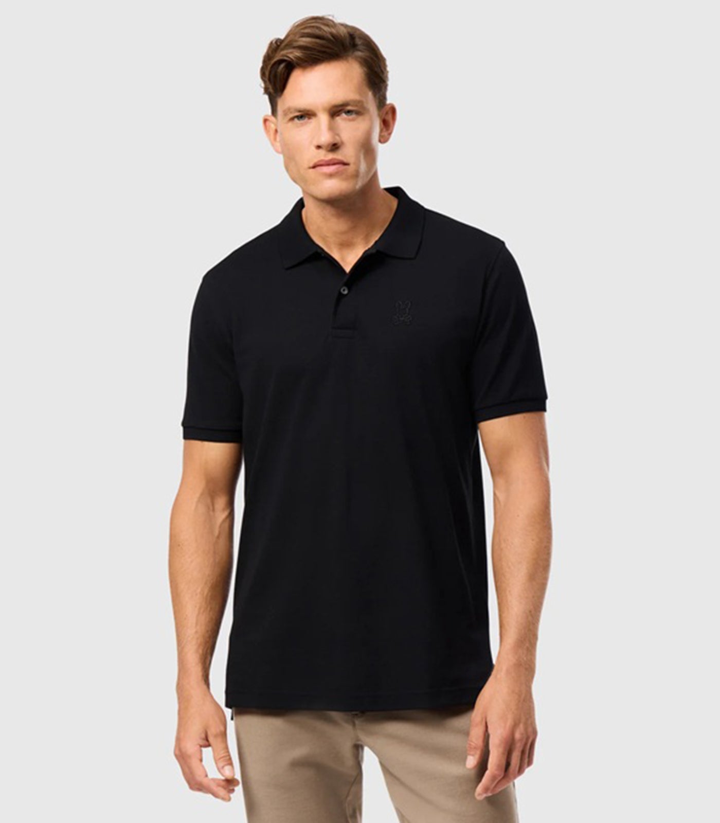 PSYCHO BUNNY - JAMES Premium Pique Polo Shirt in BLACK