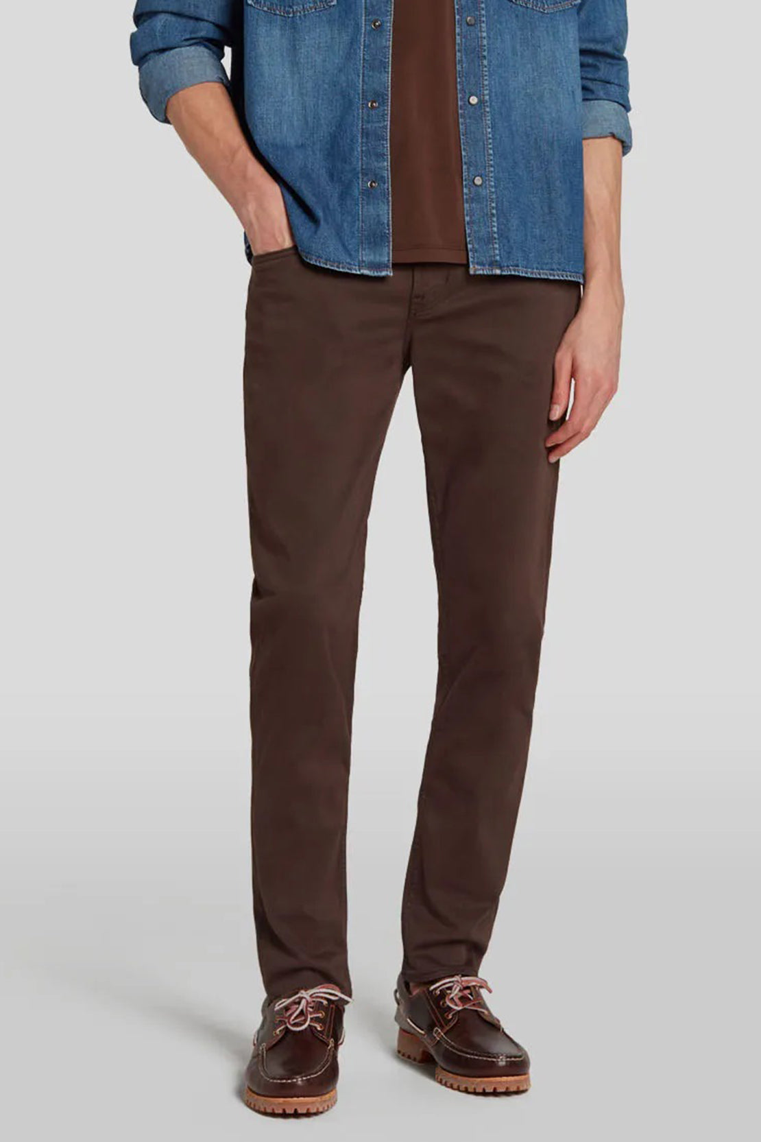 7 FOR ALL MANKIND - SLIMMY TAPERED Luxe Performance Plus Colour In Chestnut JSMXV600CH