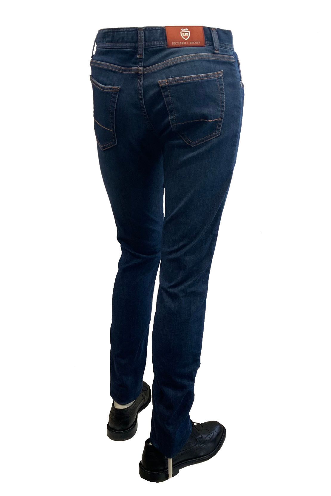 RICHARD J BROWN - TOKYO Model Slim Fit Stretch Cotton Blend Washed Blue Denim Jeans T239.W860