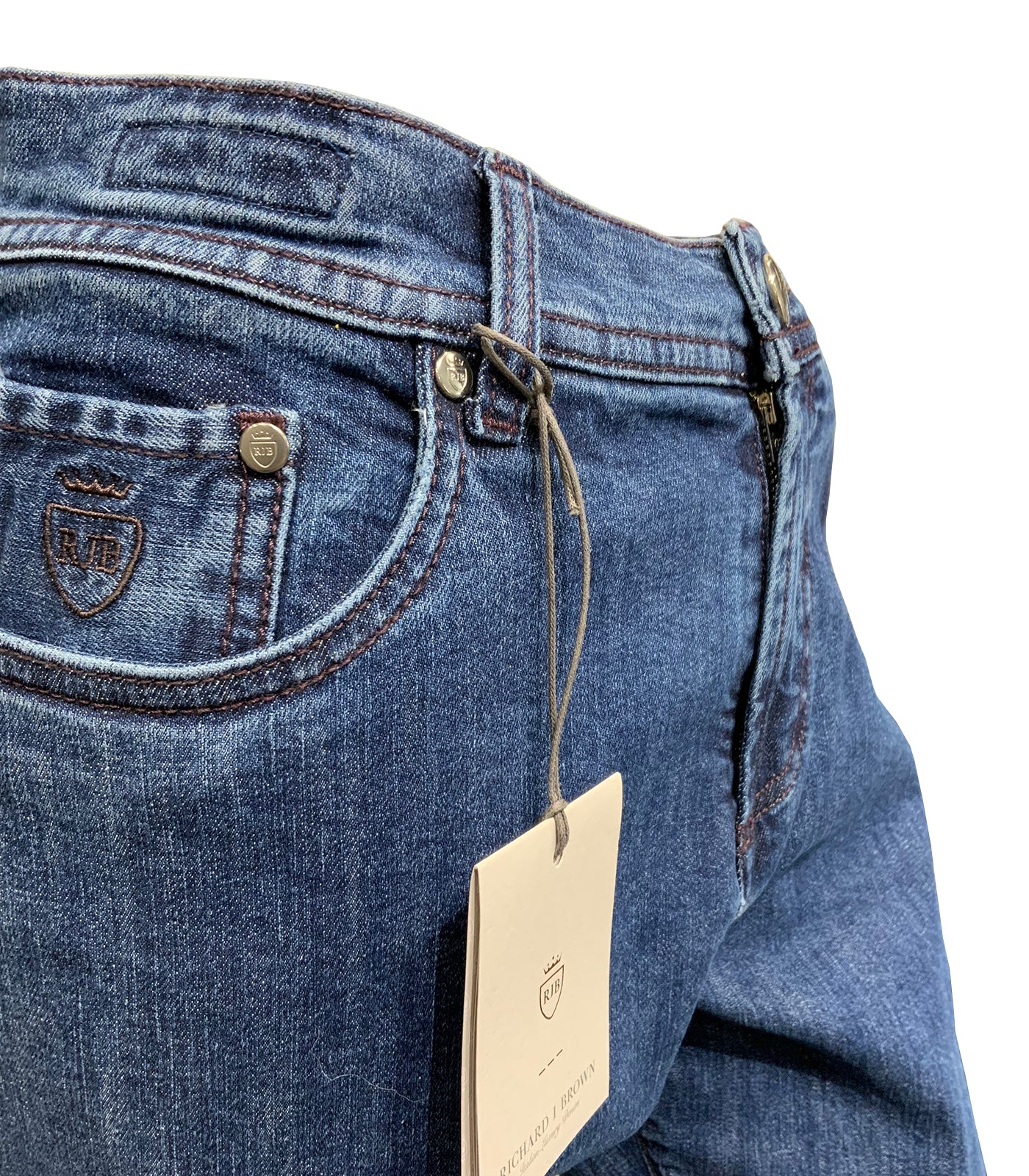 RICHARD J BROWN - T275.W420 MILANO Model Cotton Stretch Jeans In Light Blue