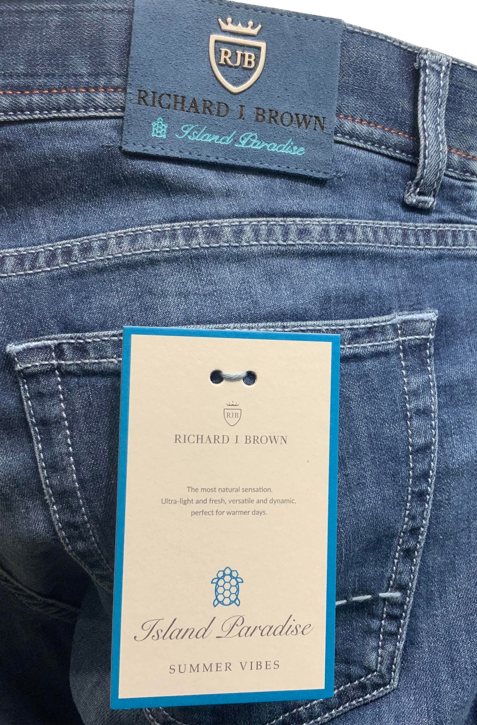 RICHARD J BROWN - T215.W343 MILANO Model Cotton, Linen and Clyocell Stretch Light Blue Jeans