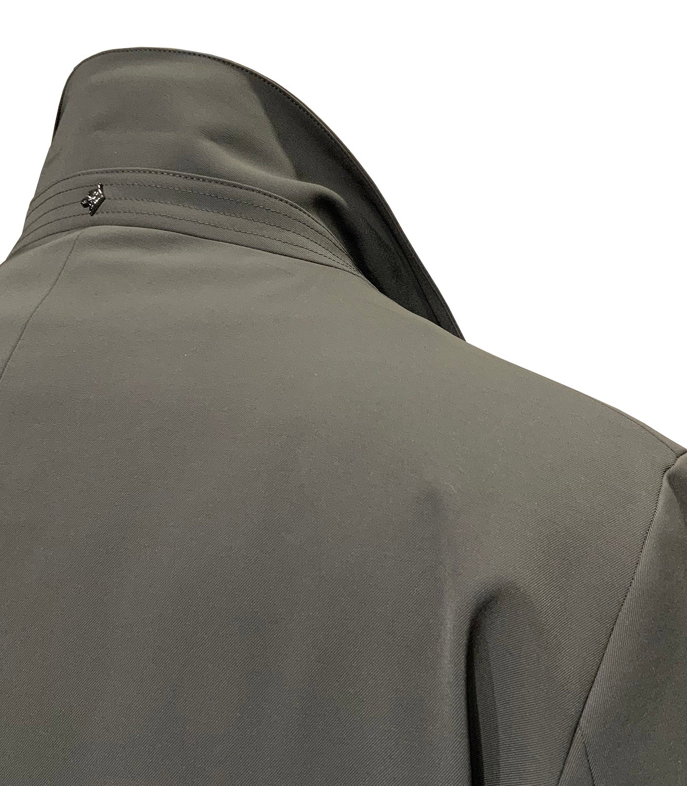 MONTECORE - Longline Coat in Technical Fabric with Detachable Bib & Hood In Graphite Grey