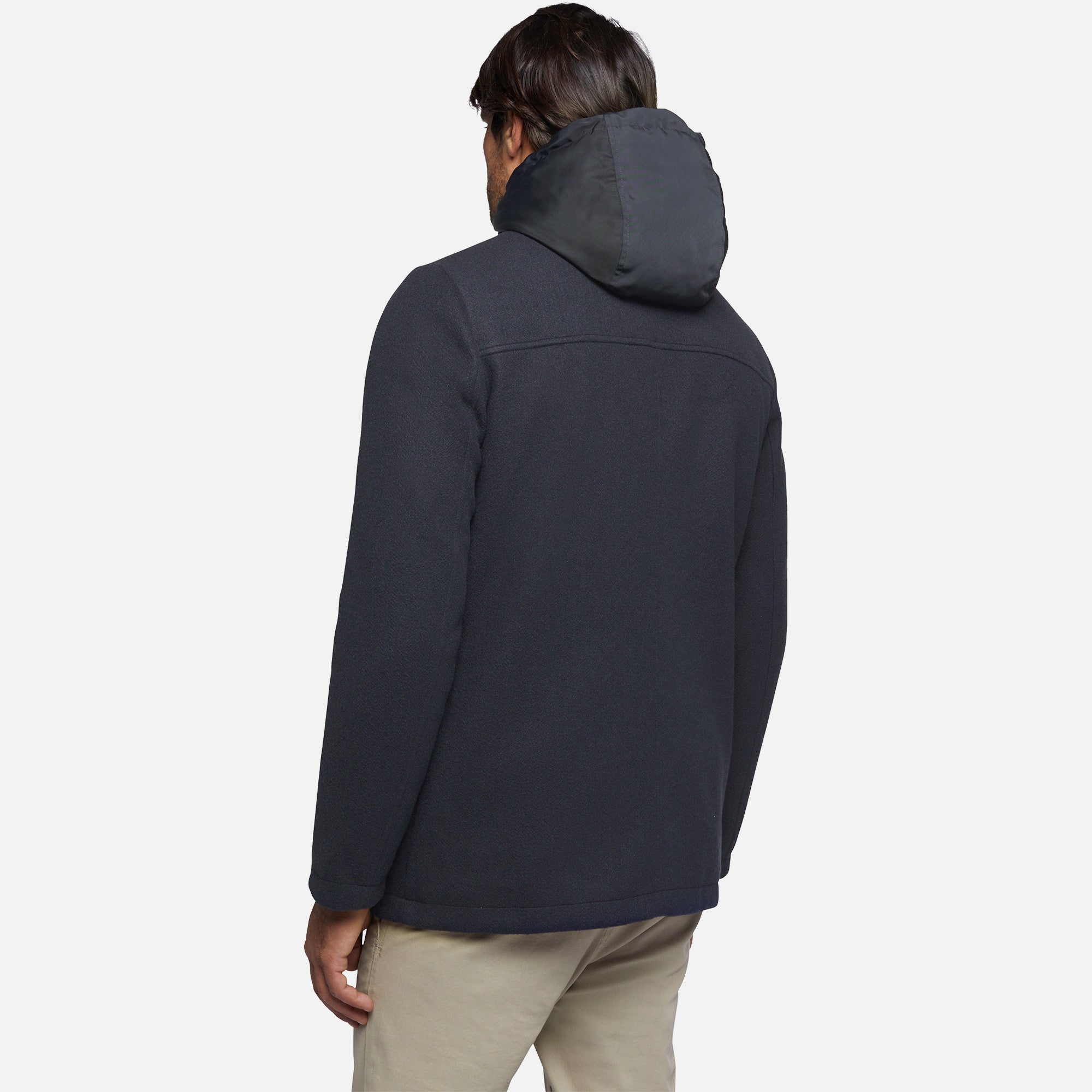 GEOX - MONREALE Mid Length Coat in Hi-Tech Fabric in Dark Sky 