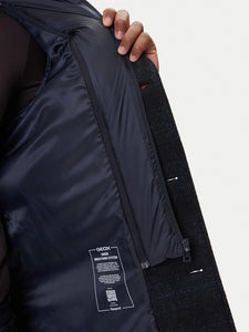 GEOX - CLAUDIO LONG Overcoat in Blue/Black With Detachable Inner Bib M5615AT3289F0388