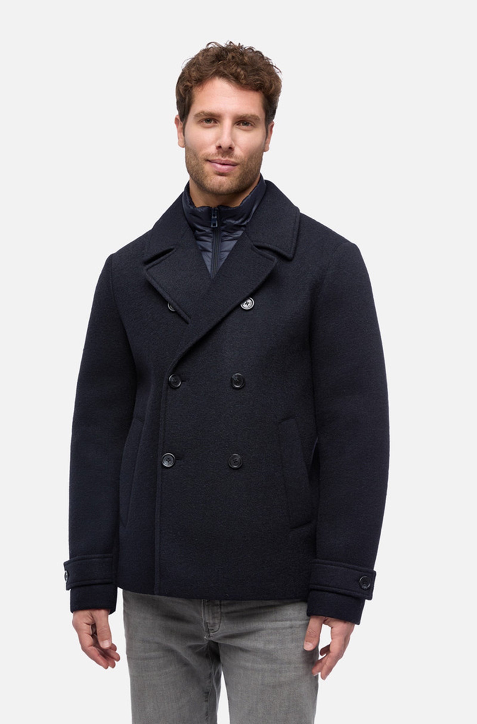 GEOX - CLAUDIO Peacoat in Dark Sky Captain Blue With Detachable Padded Bib M5615BT3289F1624