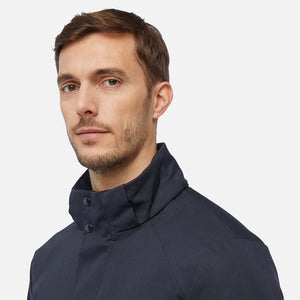 GEOX - ANYWECO - Mid-Length Anorak With Detachable Hood in Navy Sky Captain Blue