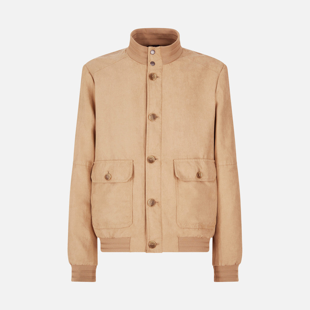GEOX - BLAINEY Suede Bomber Jacket in Nougat M4520PT2976F5245