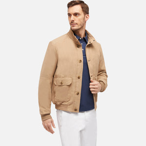 GEOX - BLAINEY Suede Bomber Jacket in Nougat M4520PT2976F5245