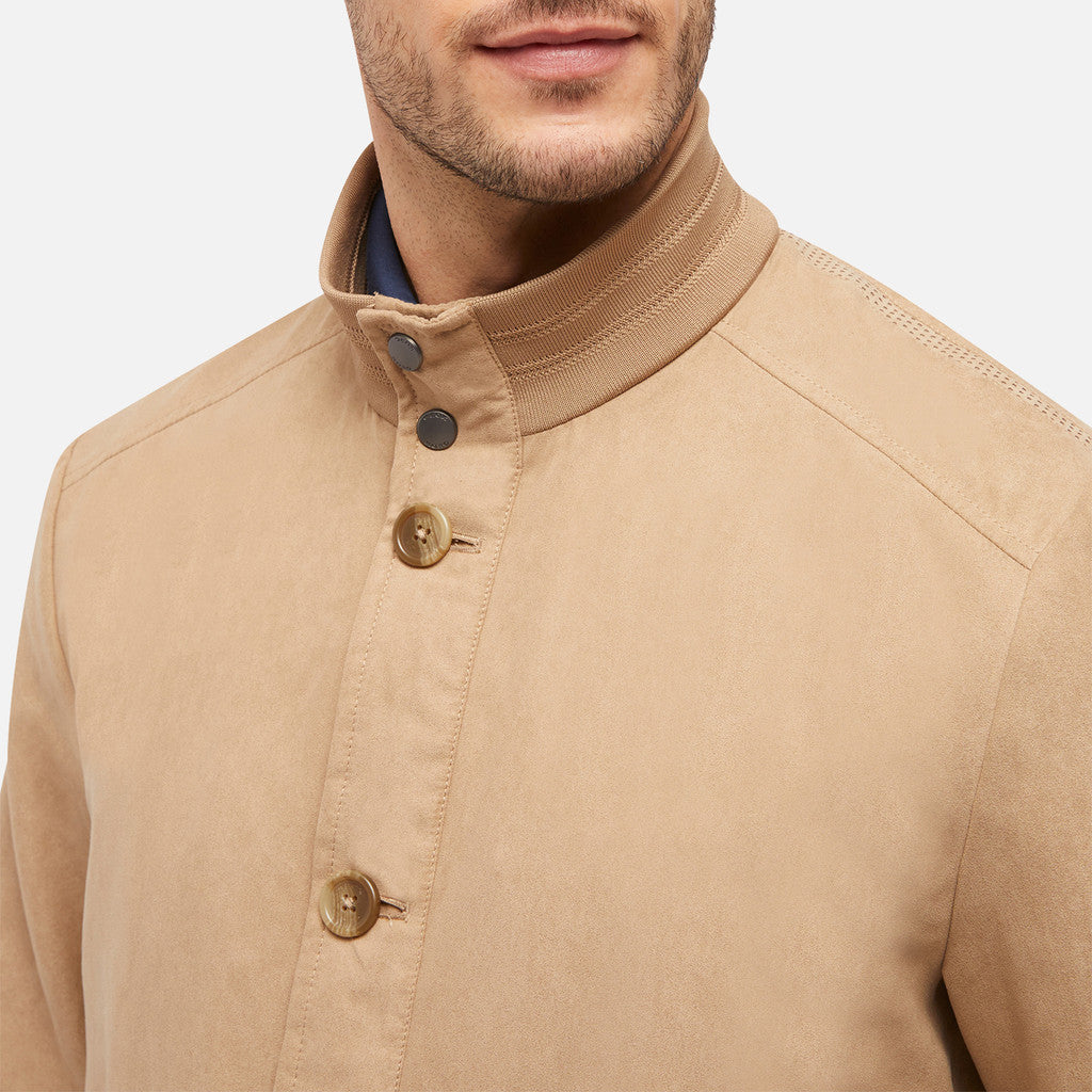 GEOX - BLAINEY Suede Bomber Jacket in Nougat M4520PT2976F5245