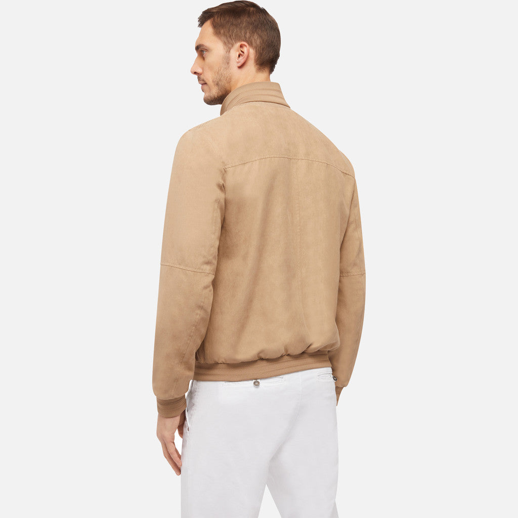 GEOX - BLAINEY Suede Bomber Jacket in Nougat M4520PT2976F5245