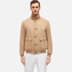 GEOX - BLAINEY Suede Bomber Jacket in Nougat M4520PT2976F5245