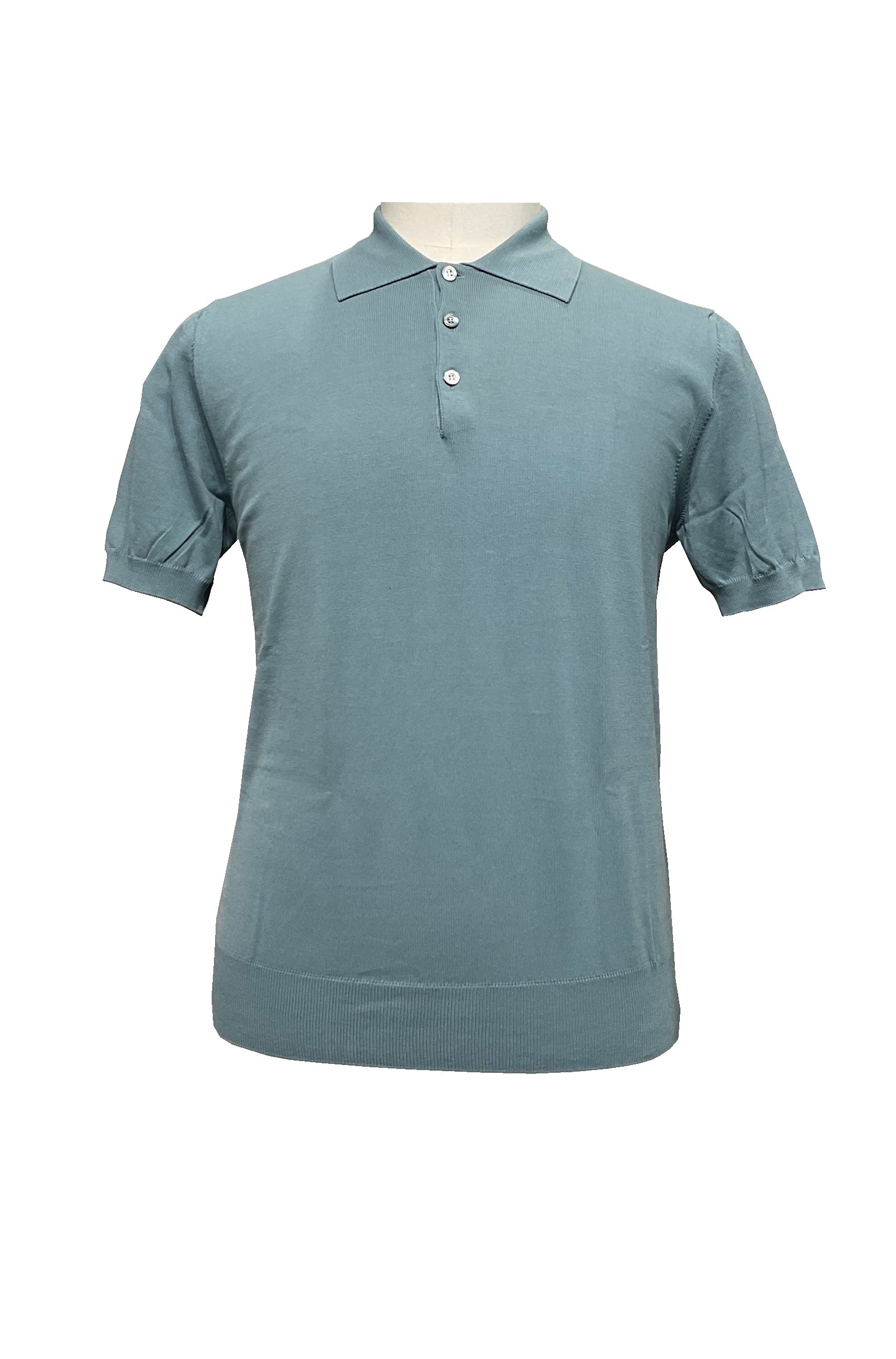 CANALI - Teal Knitted Garment Dyed Cotton Polo Shirt C0127-MK00145-817