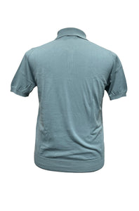 CANALI - Teal Knitted Garment Dyed Cotton Polo Shirt C0127-MK00145-817