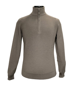 FILIPPO DE LAURENTIIS - Salvia Wool Half Zip Sweater in Fisherman Knit MZ1ML MWM14P 520