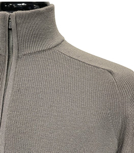 FILIPPO DE LAURENTIIS - Salvia Wool Half Zip Sweater in Fisherman Knit MZ1ML MWM14P 520