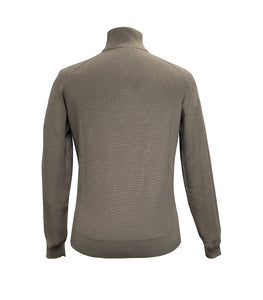 FILIPPO DE LAURENTIIS - Salvia Wool Half Zip Sweater in Fisherman Knit MZ1ML MWM14P 520