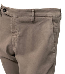 BRIGLIA 1949 - Biscuit Brown NAVIGLIO Slim Leg Stretch Brushed Cotton Blend  Chinos 400005-036