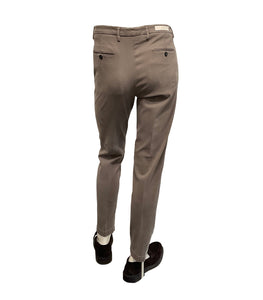 BRIGLIA 1949 - Biscuit Brown NAVIGLIO Slim Leg Stretch Brushed Cotton Blend  Chinos 400005-036