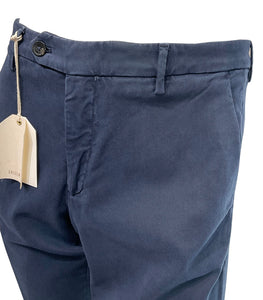 BRIGLIA 1949 - Oltremare Blue NAVIGLIO Slim Leg Stretch Brushed Cotton Blend  Chinos 400005-091