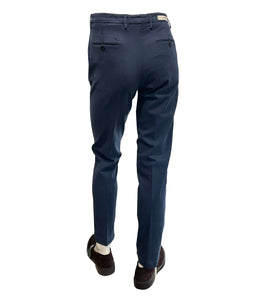 BRIGLIA 1949 - Oltremare Blue NAVIGLIO Slim Leg Stretch Brushed Cotton Blend  Chinos 400005-091