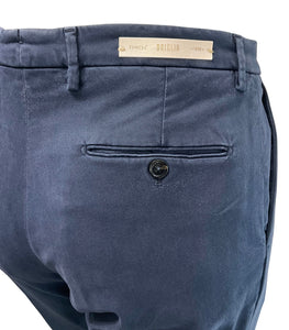 BRIGLIA 1949 - Oltremare Blue NAVIGLIO Slim Leg Stretch Brushed Cotton Blend  Chinos 400005-091
