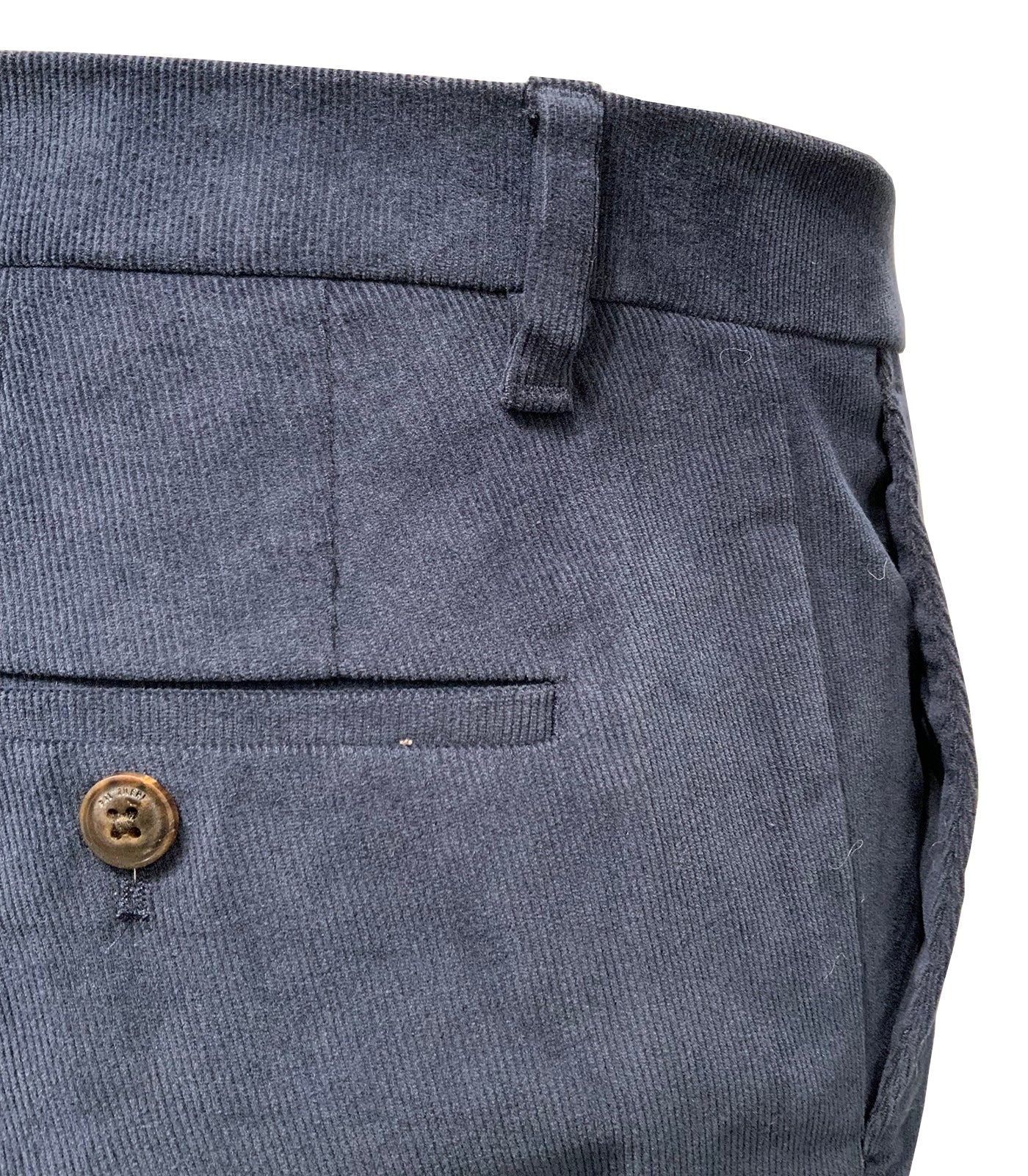 PAL ZILERI - Slim Fit Stretch Corduroy Cotton Trousers In Off Navy Blue