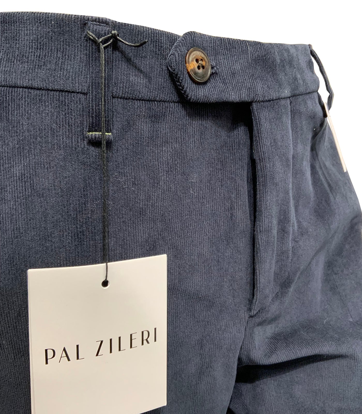 PAL ZILERI - Slim Fit Stretch Corduroy Cotton Trousers In Off Navy Blue