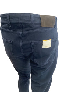 BRIGLIA 1949 - STEVE Navy Brushed Cotton Stretch Moleskin Feel Jeans 423507 511
