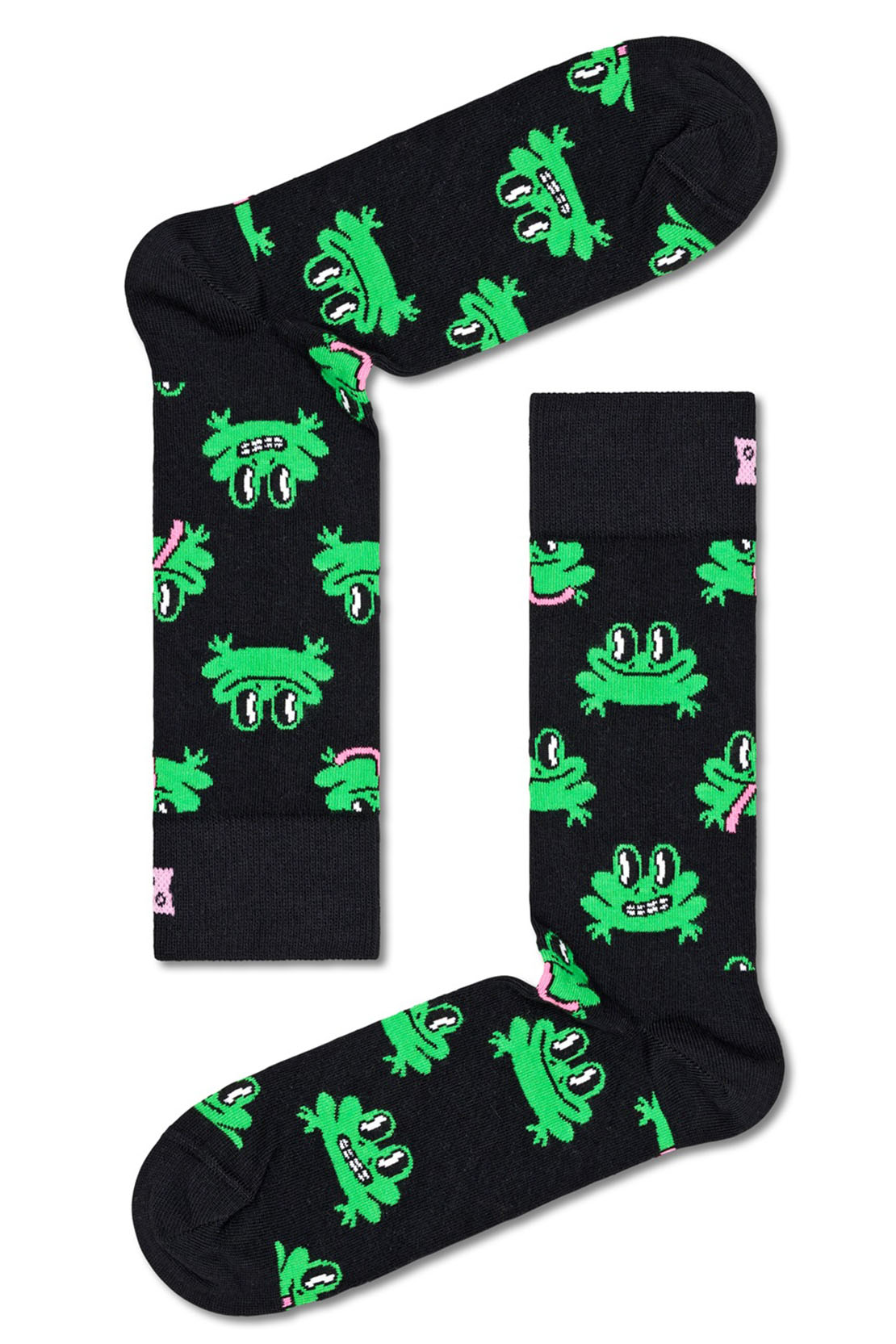 HAPPY SOCKS - Frog Socks in Black P000062