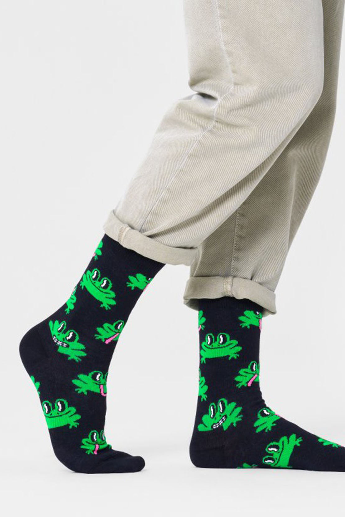 HAPPY SOCKS - Frog Socks in Black P000062