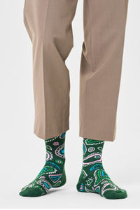 HAPPY SOCKS - PAISLEY Socks in Green P000086