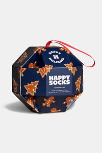 HAPPY SOCKS - 1 PACK GINGERBREAD COOKIES Socks Bauble Gift Set P000405