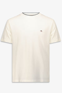 GANT - Framed Tipped Piqué T-Shirt in Eggshell White 2033019 113