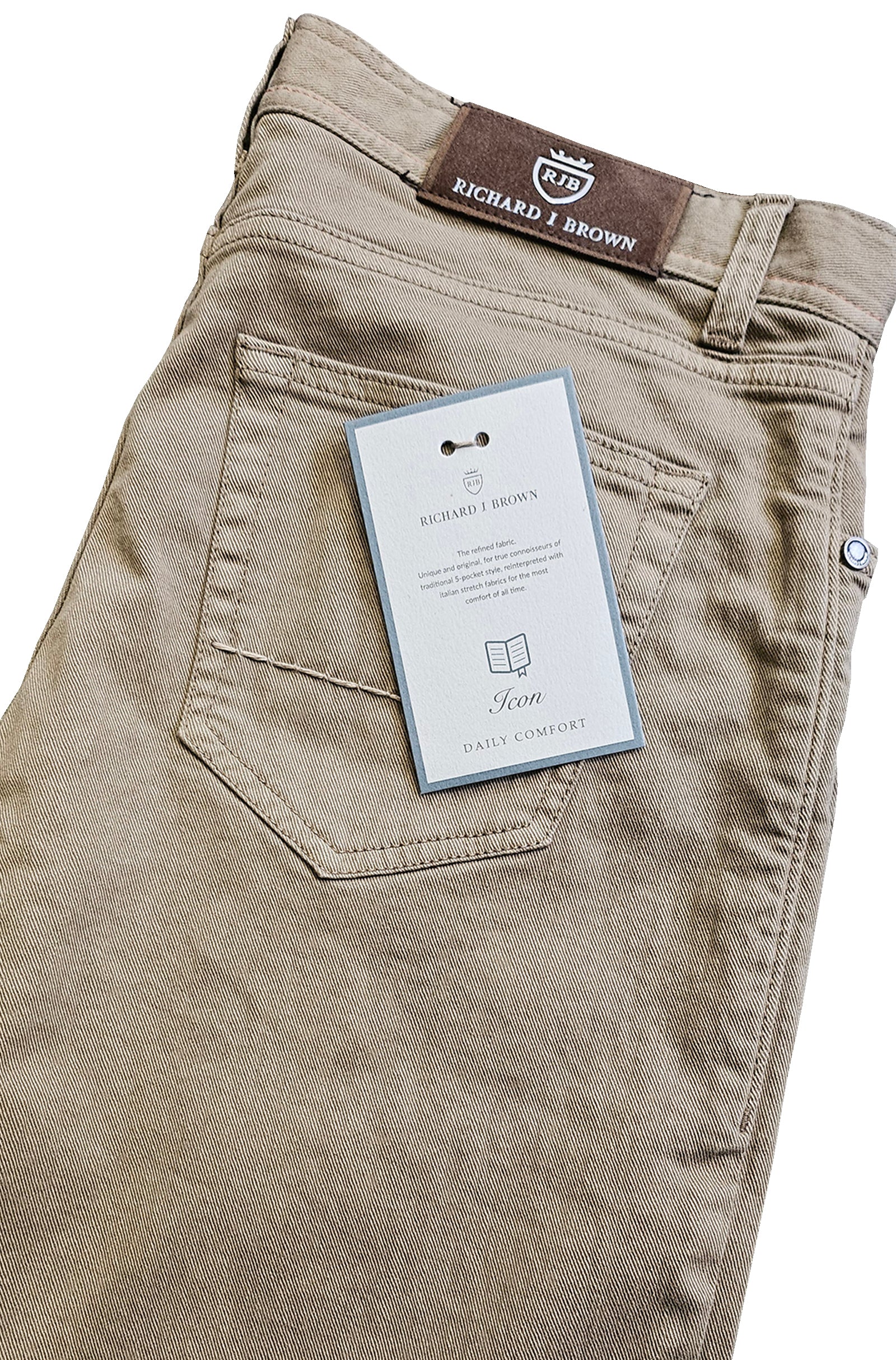 RICHARD J BROWN - T231.122 MILANO Model Stretch Cotton Sand Coloured Jeans