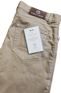 RICHARD J BROWN - T231.122 MILANO Model Stretch Cotton Sand Coloured Jeans