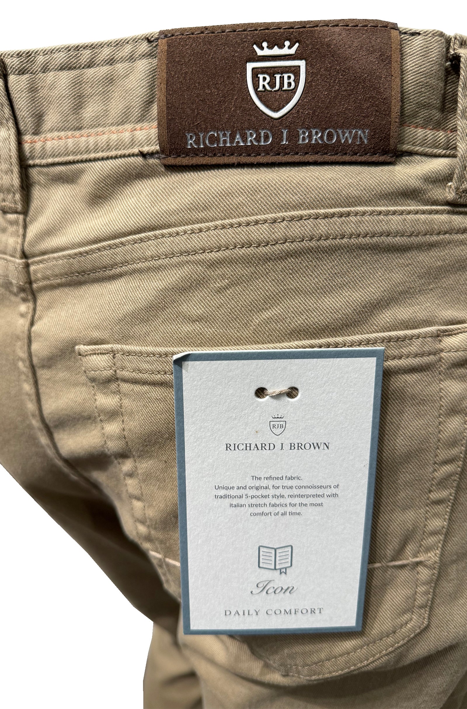 RICHARD J BROWN - T231.122 MILANO Model Stretch Cotton Sand Coloured Jeans