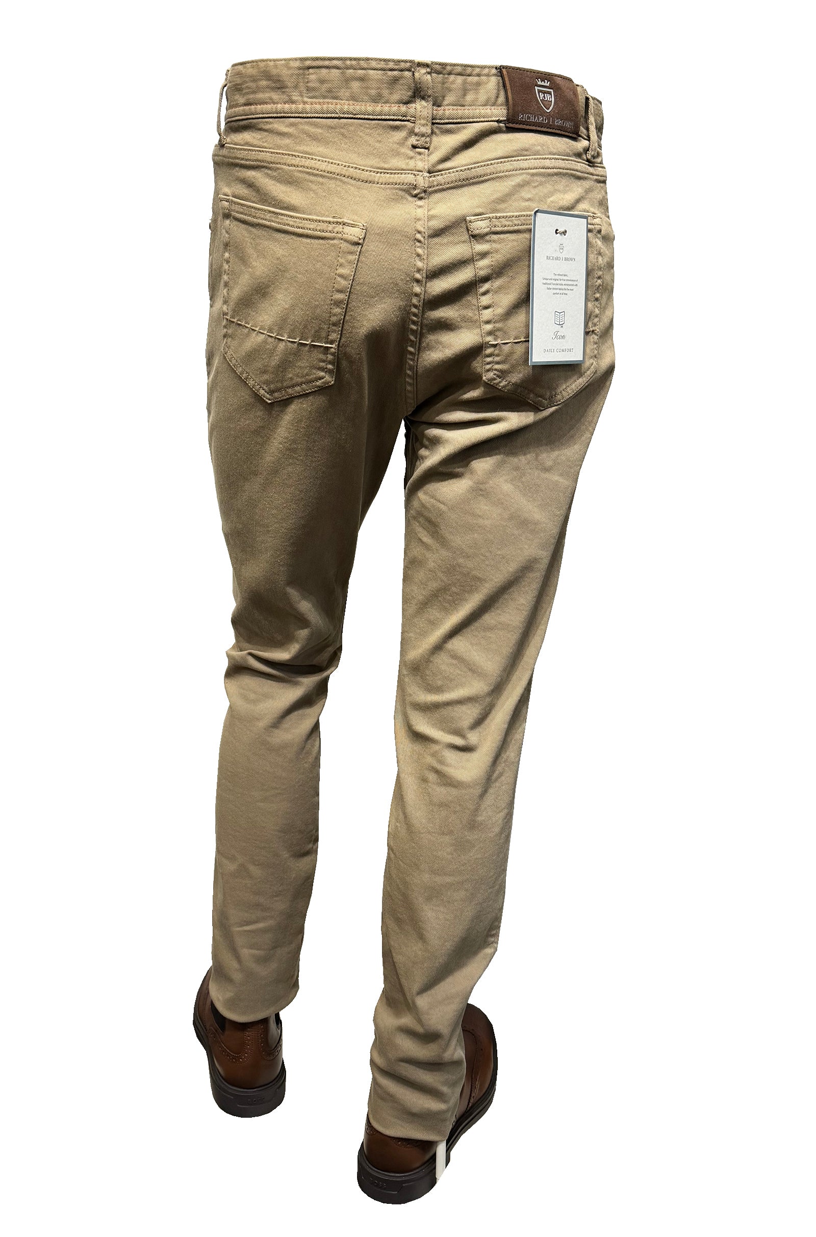 RICHARD J BROWN - T231.122 MILANO Model Stretch Cotton Sand Coloured Jeans