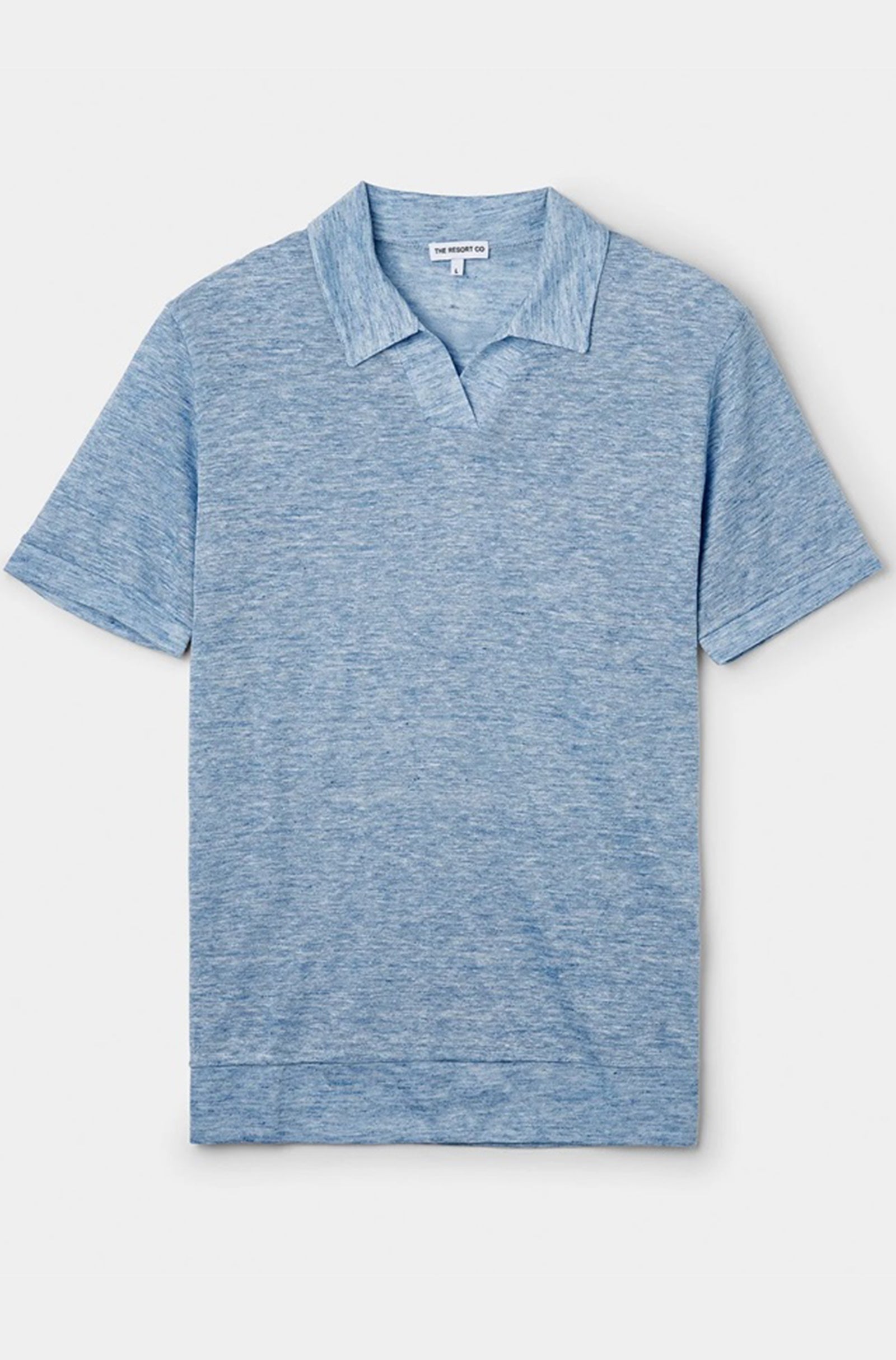 THE RESORT CO - Resort Linen Polo Shirt In Light Blue Melange RP2500