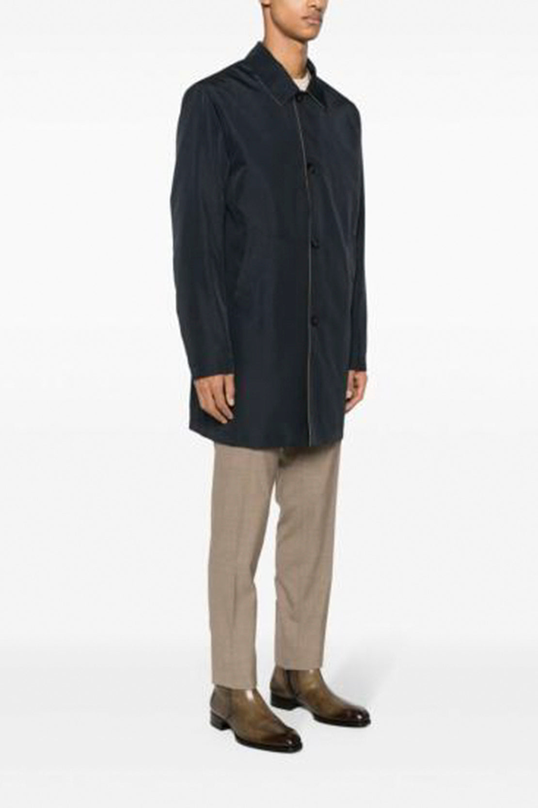 CANALI - Navy Blue and Beige REVERSIBLE Raincoat SG01121/308-O10454