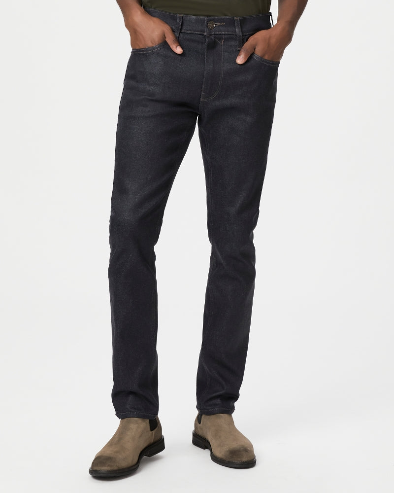 PAIGE - LENNOX - SPENCE COATED Dark Blue Slim Fit Jeans M653F72-B016