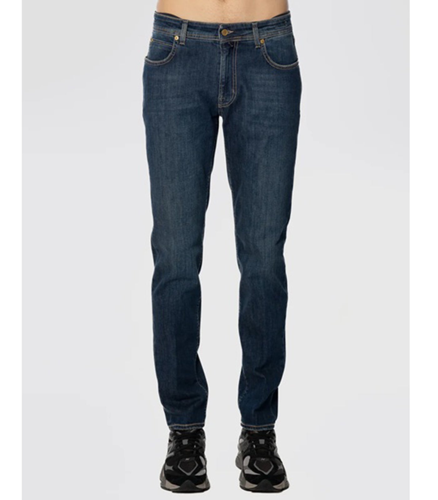 BRIGLIA 1949 - STEVE Dark Blue Cotton Stretch Slim Jeans 400016-679-011