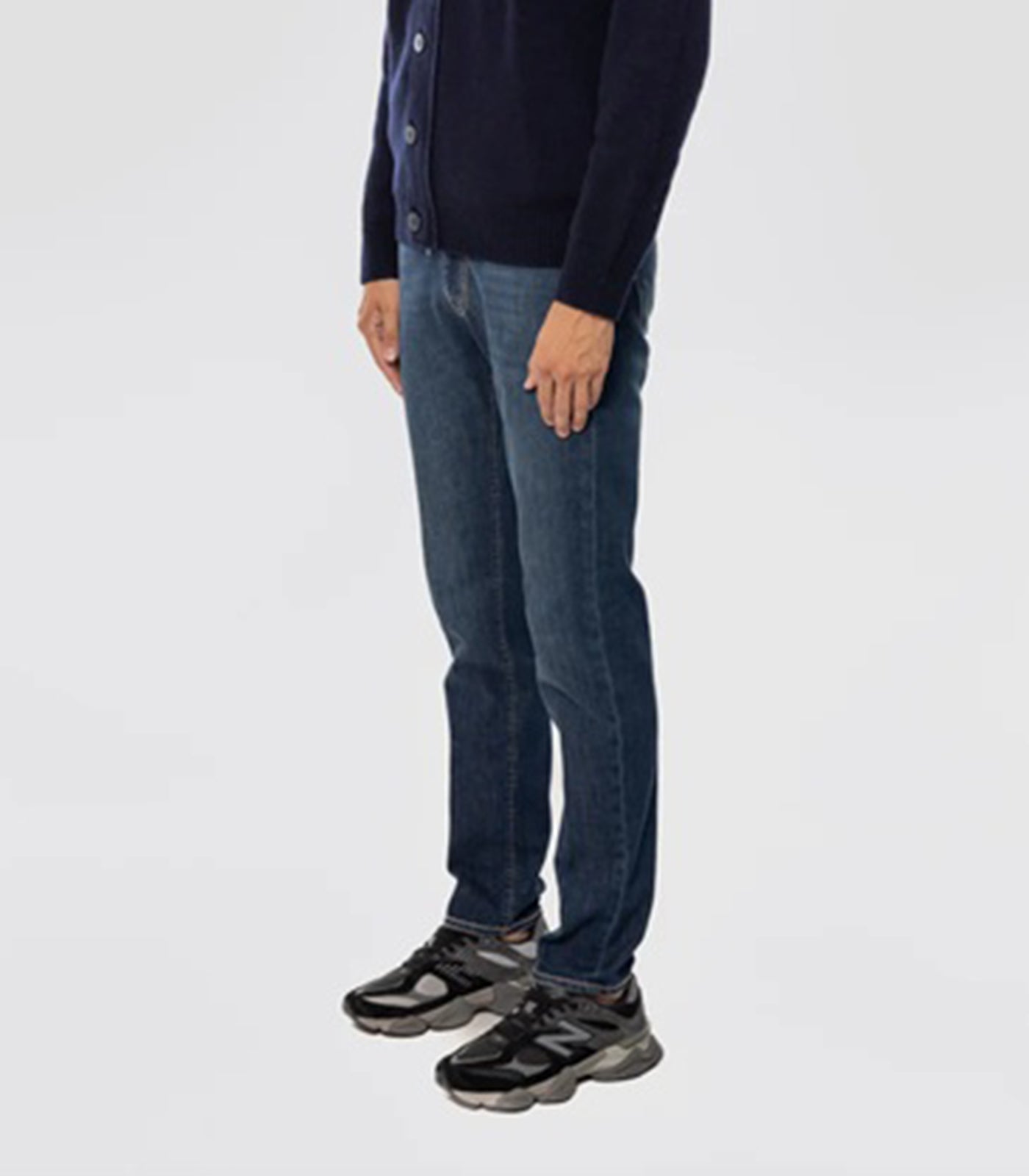 BRIGLIA 1949 - STEVE Dark Blue Cotton Stretch Slim Jeans 400016-679-011
