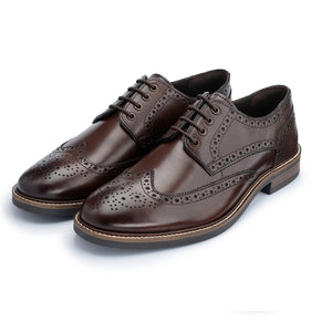 JOHN WHITE SHOES - STOKES Brogue Derby Shoes In BROWN