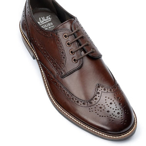 JOHN WHITE SHOES - STOKES Brogue Derby Shoes In BROWN