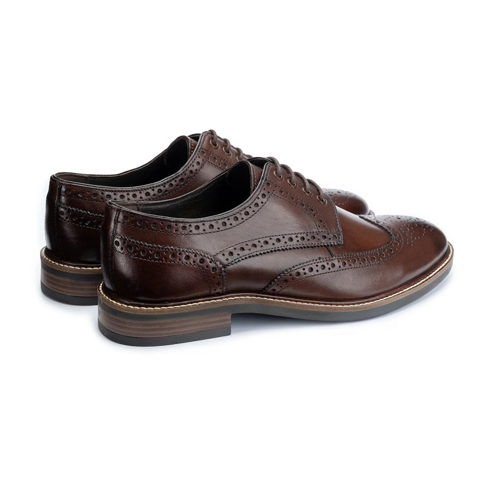 JOHN WHITE SHOES - STOKES Brogue Derby Shoes In BROWN