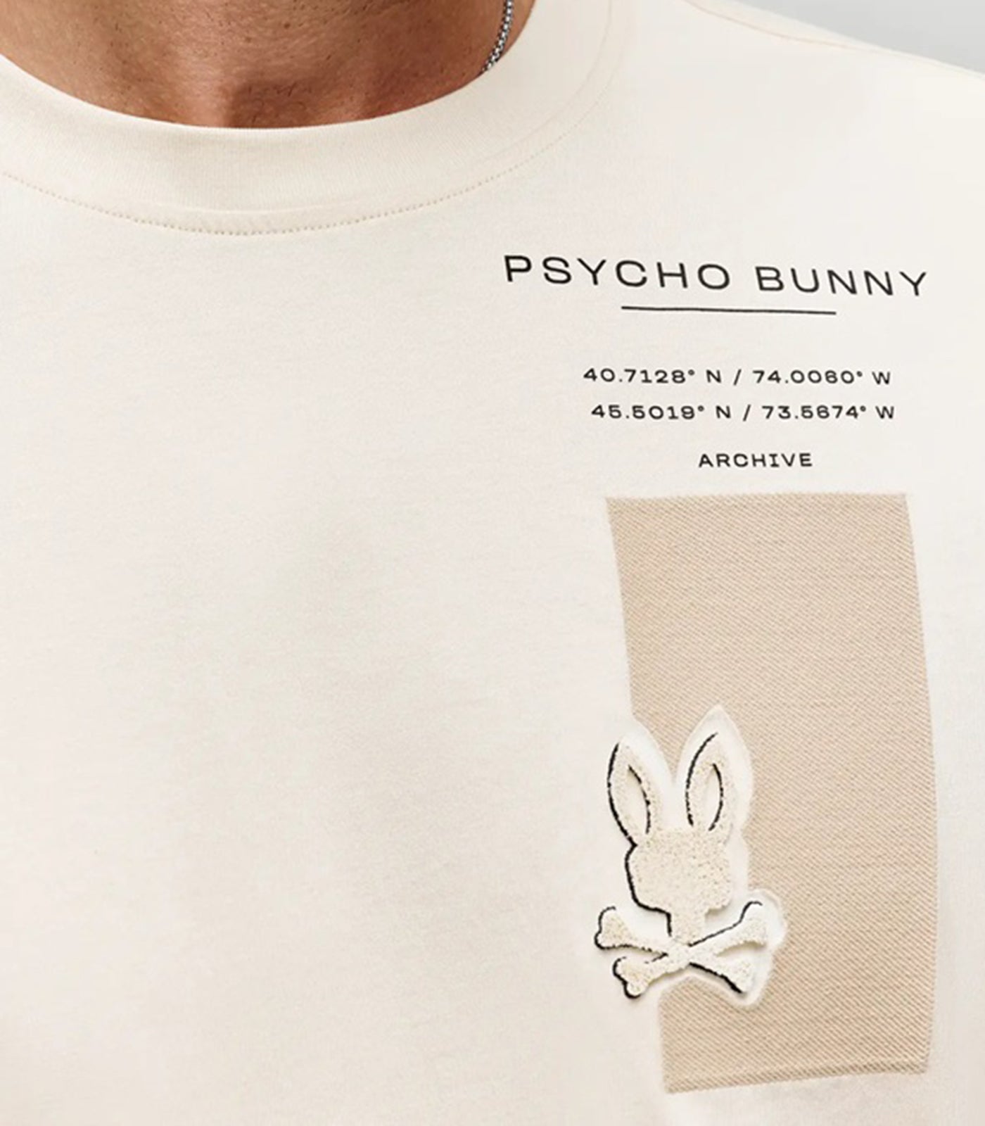 PSYCHO BUNNY - SUMMIT Graphic T-Shirt In WHITE CAP GREY