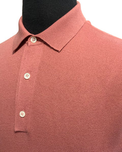 FILIPPO DE LAURENTIIS - Confetto Red Knitted Supima Cotton Polo Shirt