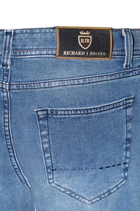 RICHARD J BROWN - MILANO Model Stretch Cotton Light Washed Denim Jeans T189.W940