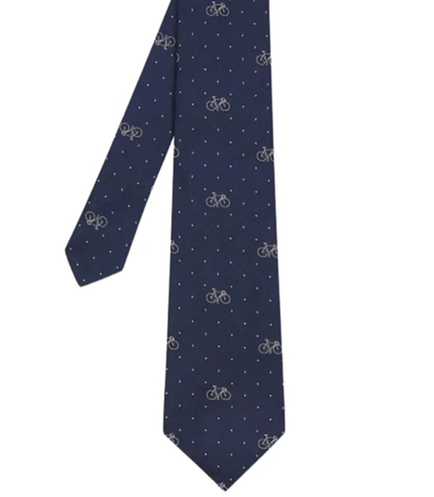 PAUL SMITH - BICYCLE SPOT PRINT Silk Tie in Navy