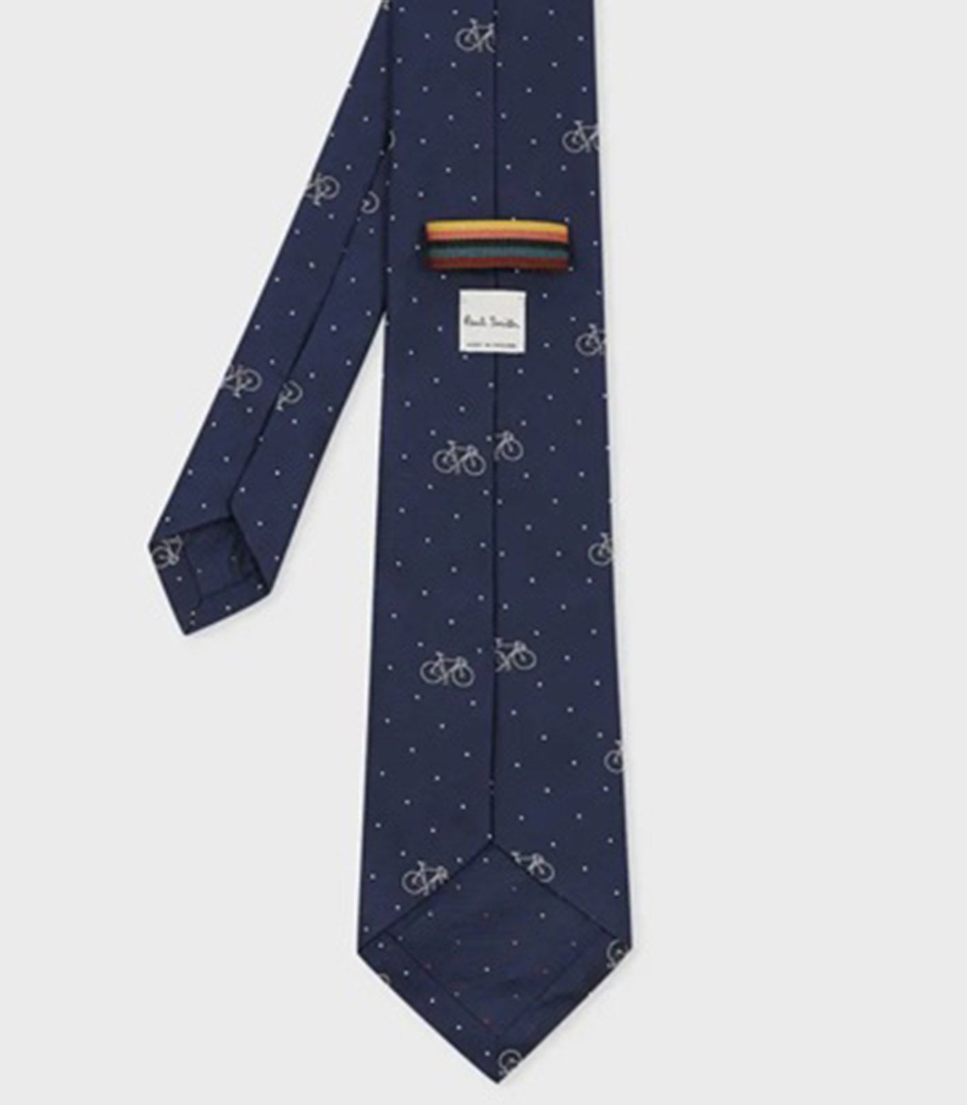 PAUL SMITH - BICYCLE SPOT PRINT Silk Tie in Navy